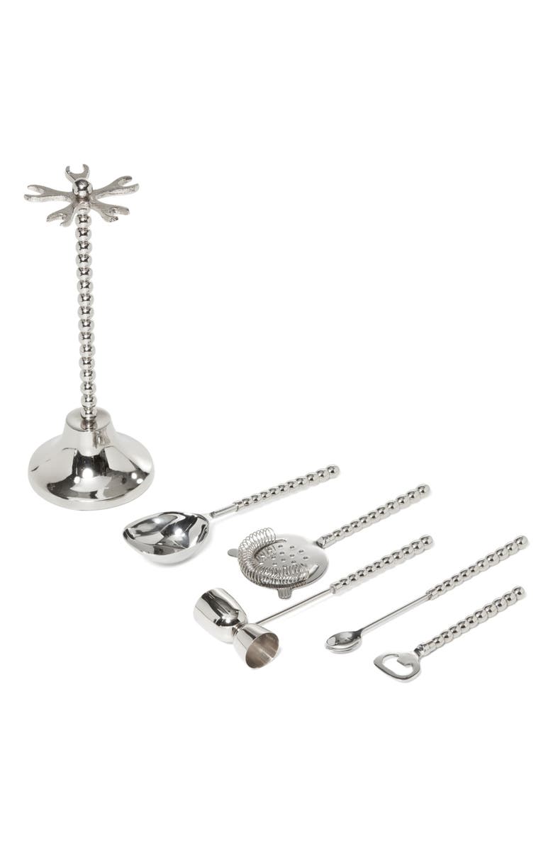 ROSELLI TRADING COMPANY Pearl 6-Piece Bar Tool Set, Alternate, color, Silver