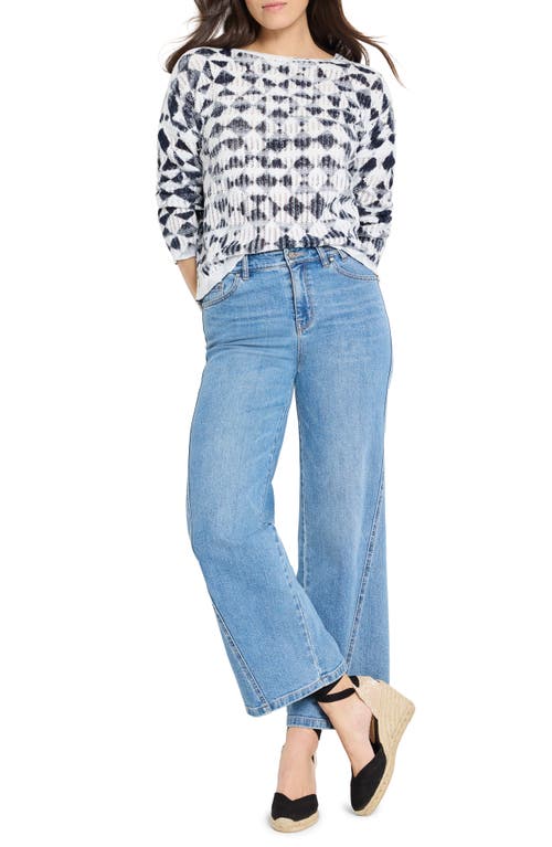 Nic + Zoe Nic+zoe Textured Diamond Sweater In Indigo Multi
