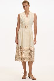 Exquise Mackenzie V Neck Belted Pocket Midi Dress