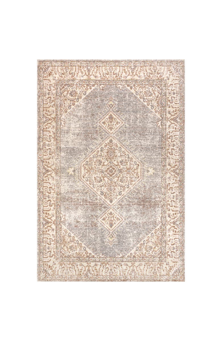 JONATHAN Y Khilana Floral Medallion Chambray Area Rug, Alternate, color, Gray/Ivory