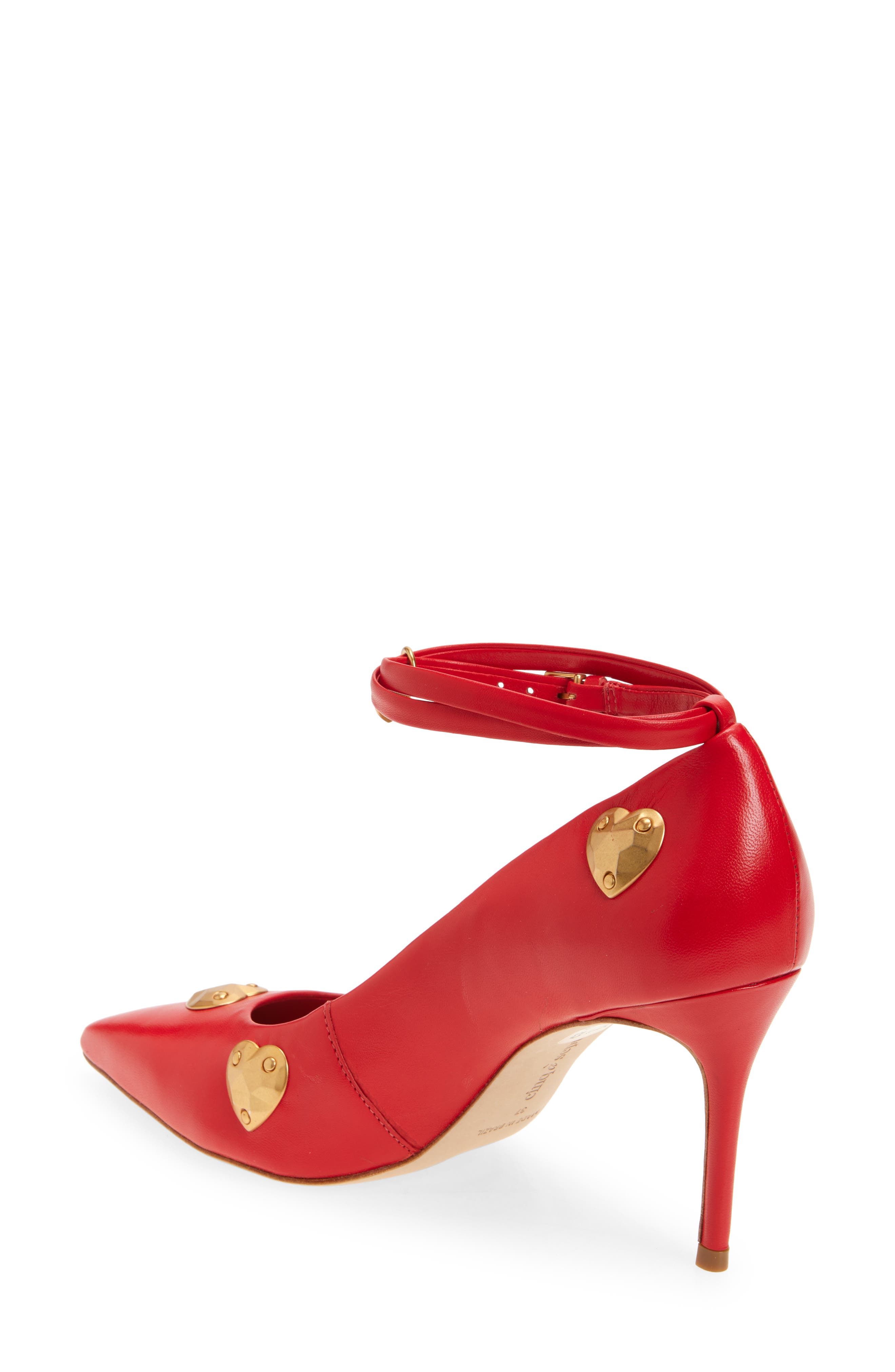 Cinq à Sept Madison Ankle Strap Pump, Alternate, color, Cardinal/ Gold