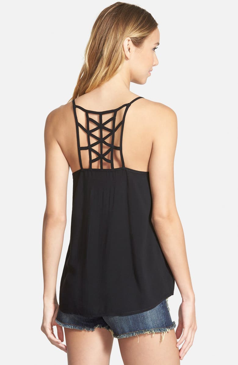 BP. Strappy Back Woven Tank, Alternate, color, 