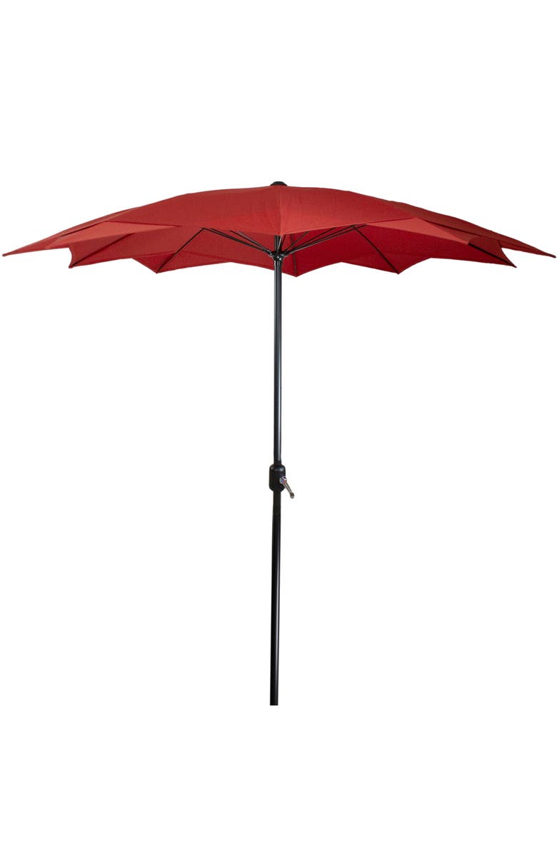 Northlight 8.85ft Outdoor Patio Lotus Umbrella with Hand Crank, Terracotta, Alternate, color, Orange