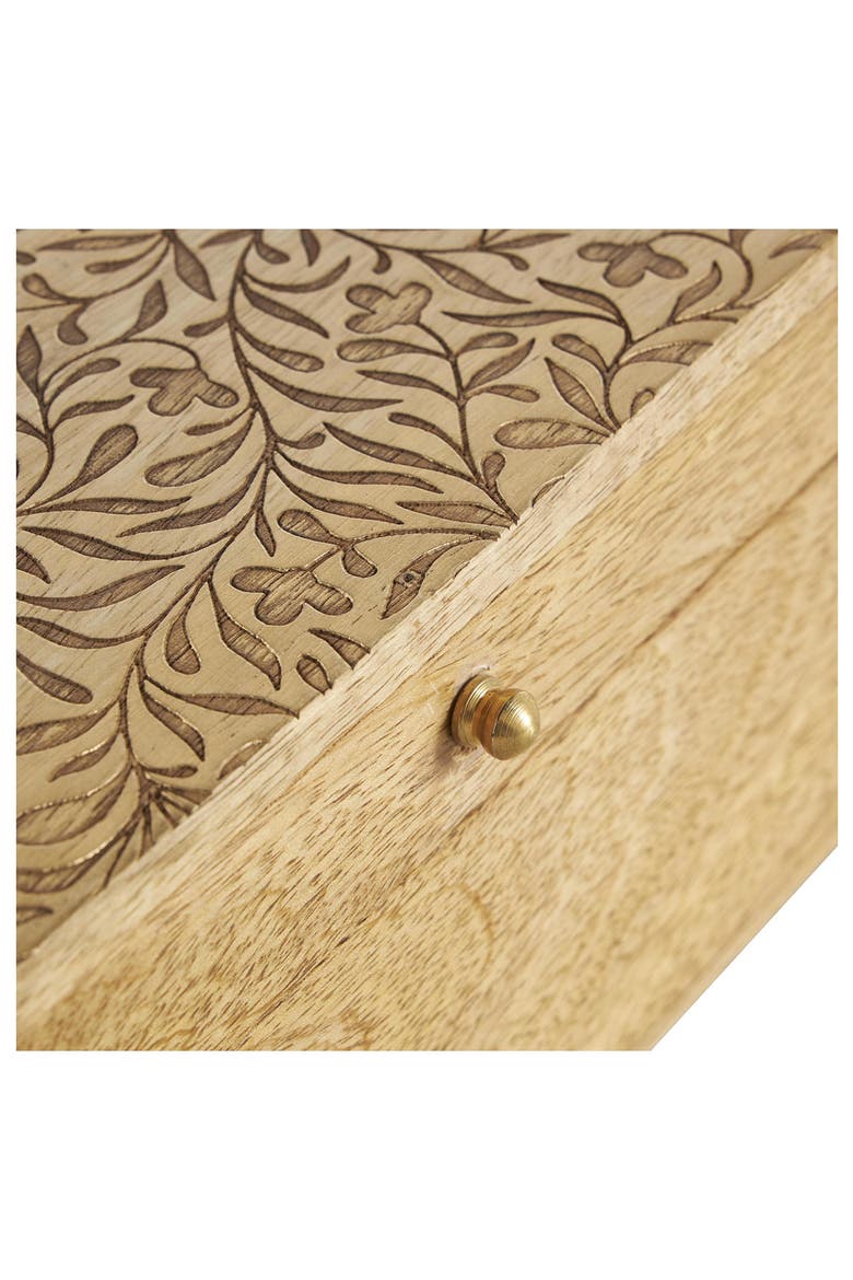 Set of Three Hand Carved Storage Boxes, Alternate, color, BROWN