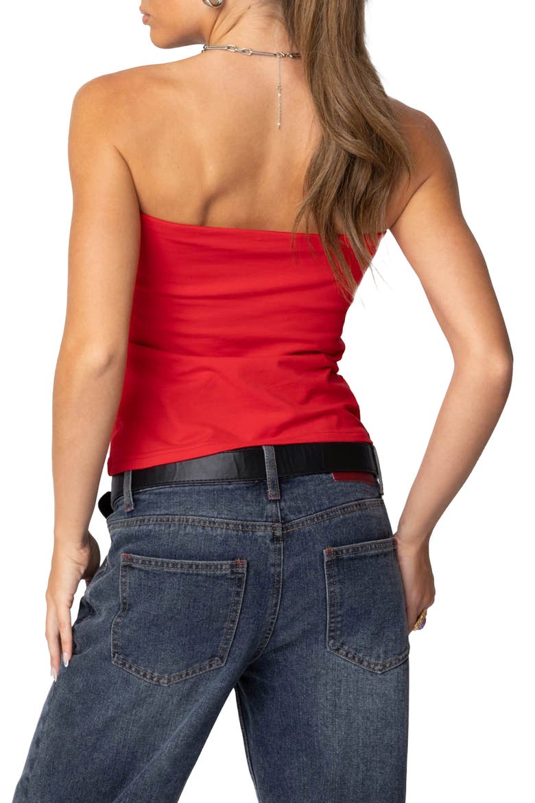 Stretch Cotton Tube Top, Alternate, color, RED