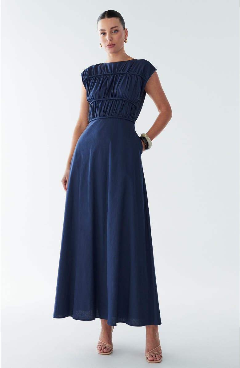 BWLDR Eden Maxi Dress, Alternate, color, Navy Blue