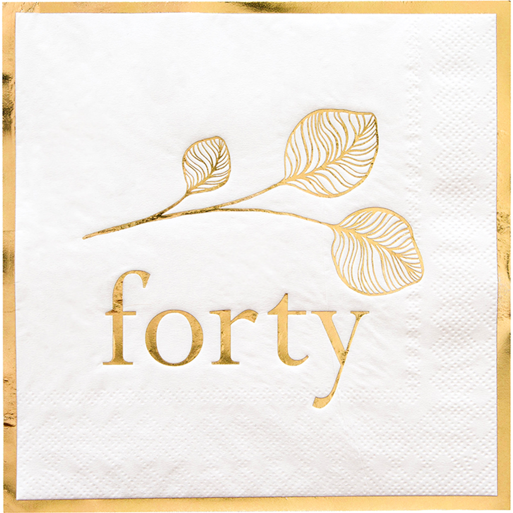 Jollity & Co 40th Birthday Large Napkins In Assorted Pre-pack