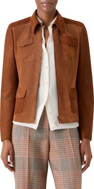 Akris punto Goatskin Suede Shirt Jacket