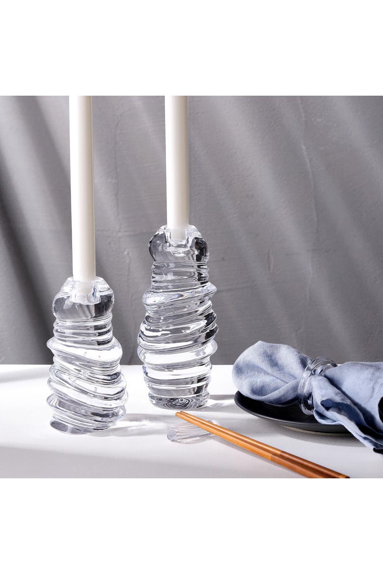 Eos Candle Holder Short, Alternate, color, Clear