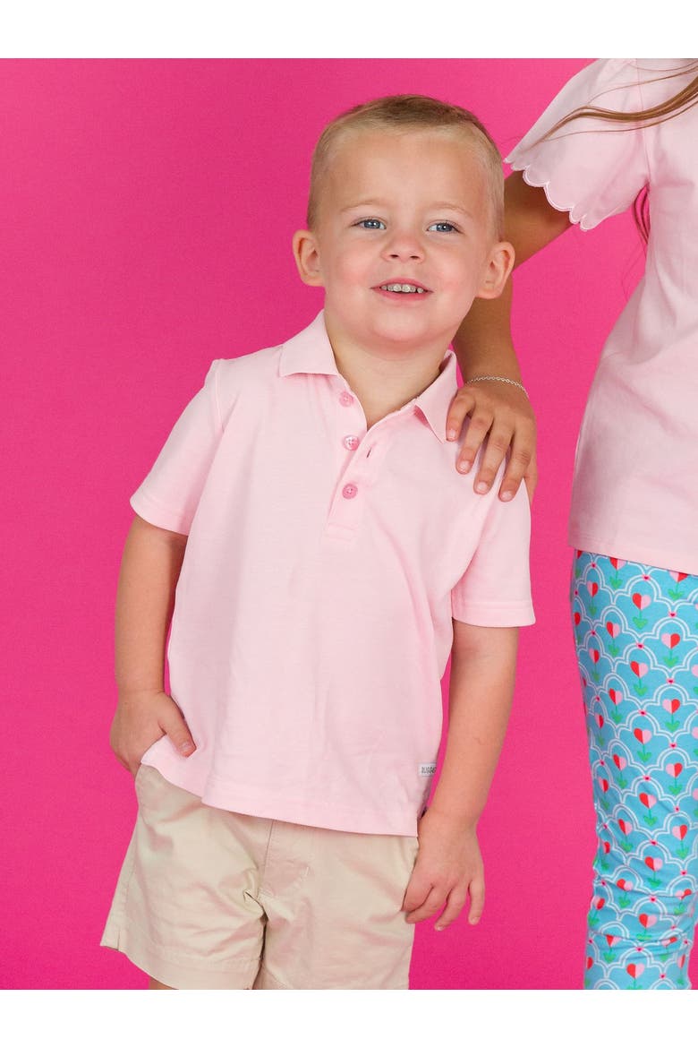 Baby Boys Pique Short Sleeve Polo Shirt, Alternate, color, Pink