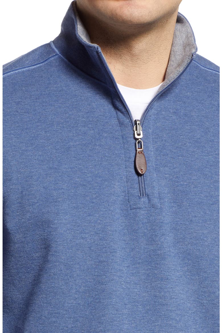 Reversible Quarter Zip Pullover, Alternate, color, BLUE/ LIGHT GRAY