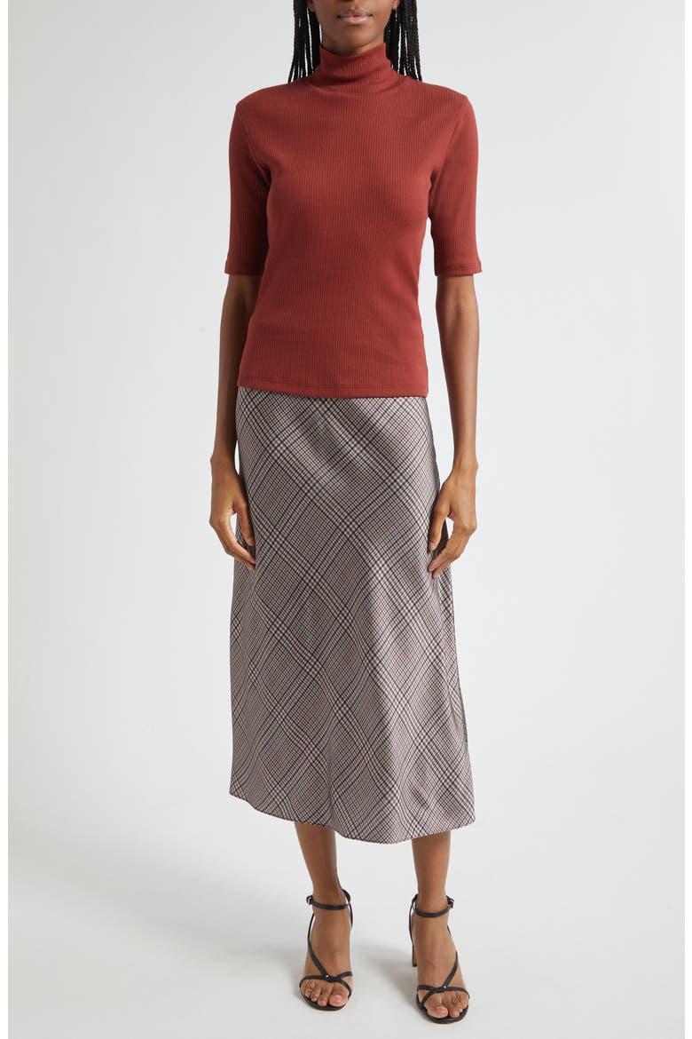 Pressed Plaid Satin Slip Skirt, Alternate, color, MULTI PLAID