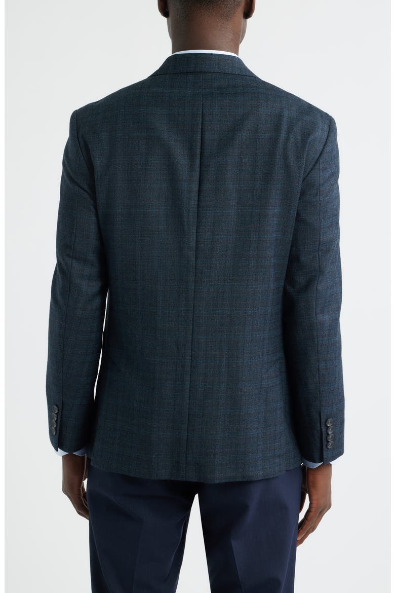 Dark Teal Plaid Virgin Wool Sport Coat, Alternate, color, TEAL PLAID HORIZON
