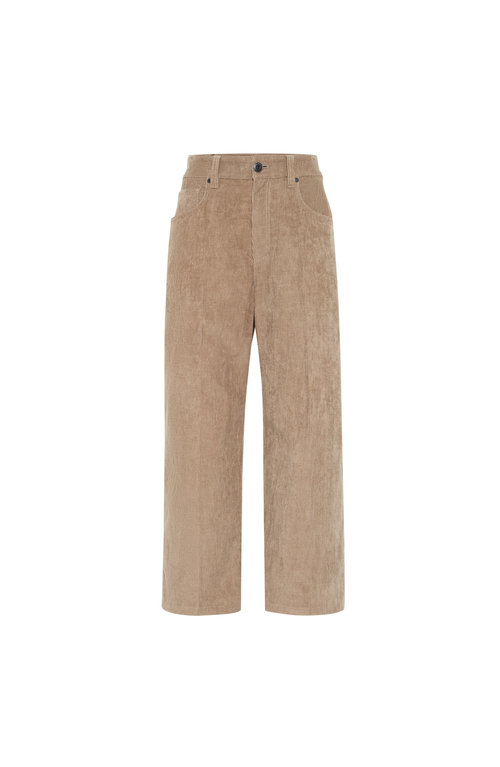 Brunello Cucinelli Square Contemporary Trousers In Brown