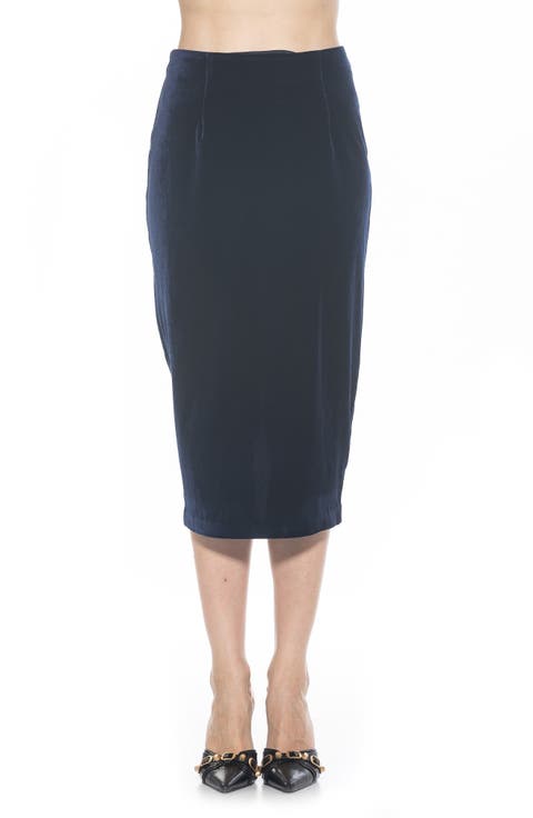 Jayden Velvet Midi Skirt