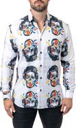 Maceoo Fibonacci Stretchskullpuppet Performance Button-Up Shirt