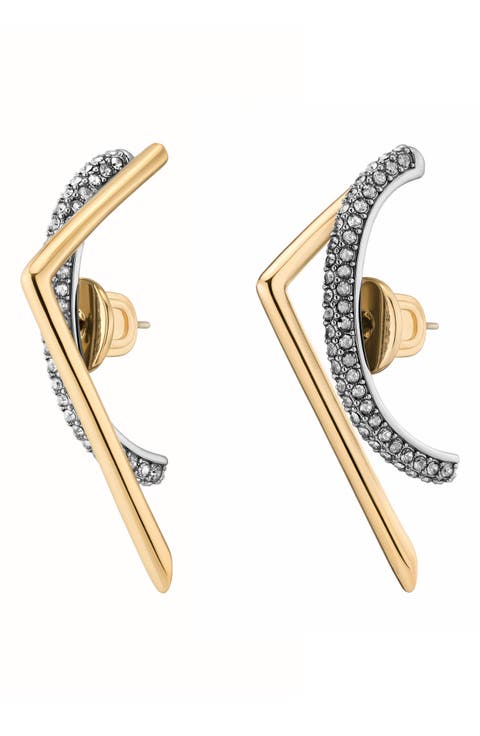 Zola Pavé Geometric Stud Earrings