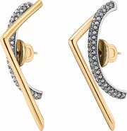 DEMARSON Zola Pavé Geometric Stud Earrings