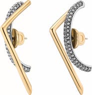 DEMARSON Zola Pavé Geometric Stud Earrings