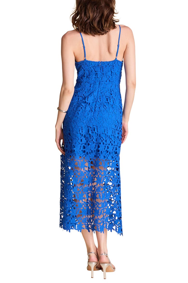 Lace Spaghetti Strap Midi Dress, Alternate, color, BLUE