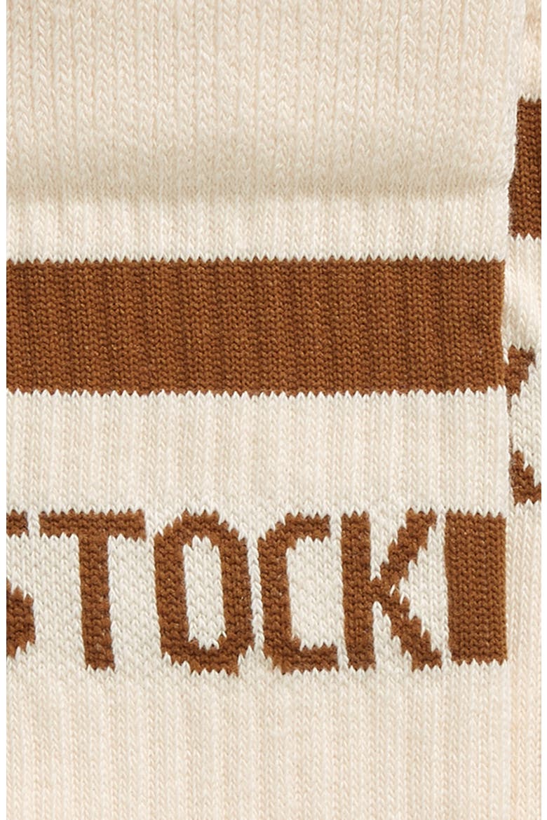 Stripe Logo Crew Socks, Alternate, color, BEIGE