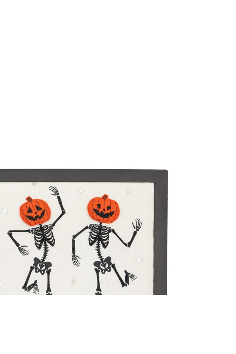 Pumpkin Skeletons Shadow Box 12" x 18", Alternate, color, Black
