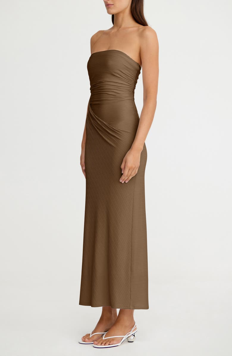 Significant Other Coralie Draped Strapless Dress, Alternate, color, Chocolate