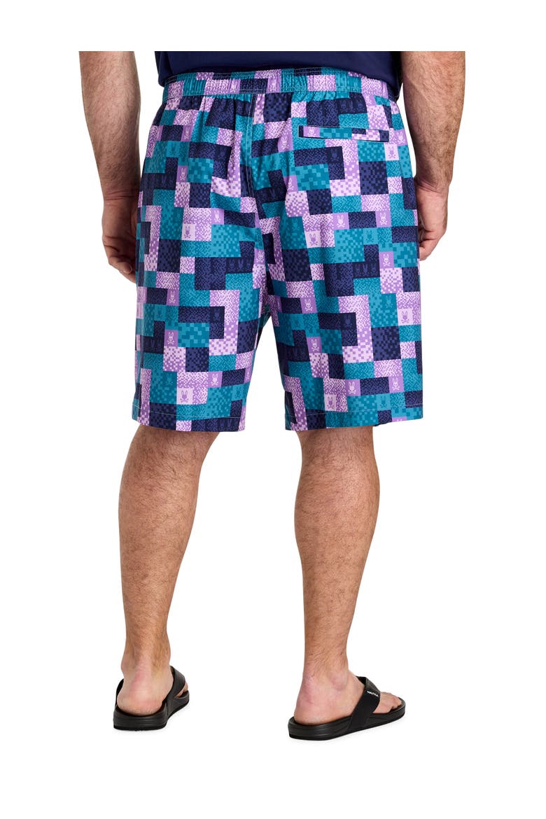 Big & Tall Olivier All Over Bunny Swim Trunks, Alternate, color, MALLARD BLUE