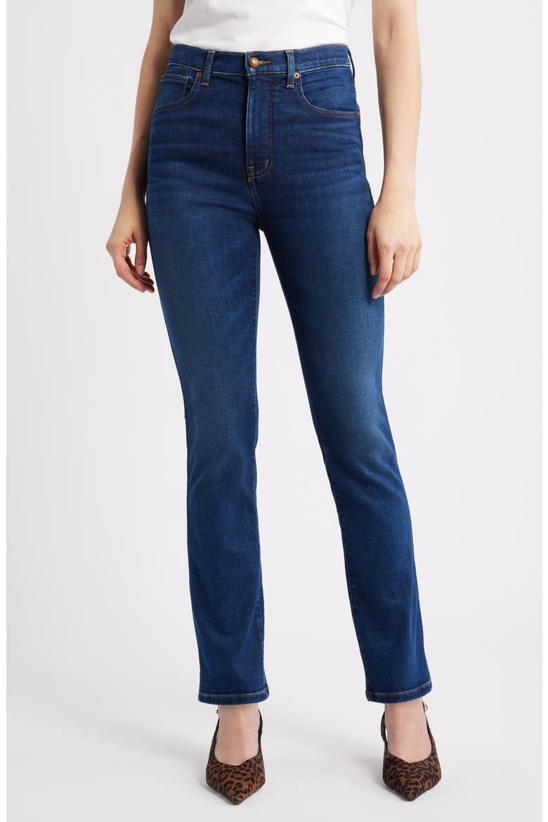 The Pencil High Waist Jeans, Main, color, PIPESTONE WASH