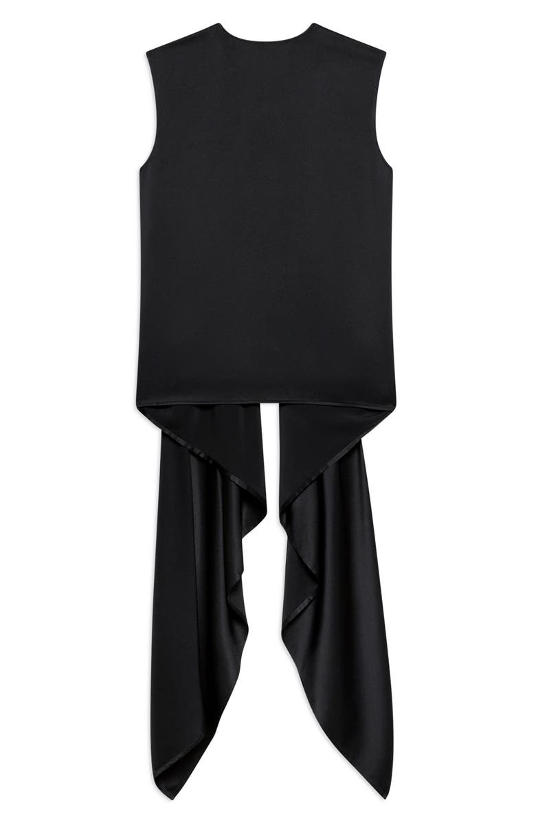Helmut Lang Scarf Drape Detail Reversible Silk Top, Alternate, color, Black