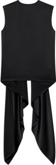 Helmut Lang Scarf Drape Detail Reversible Silk Top | Nordstrom