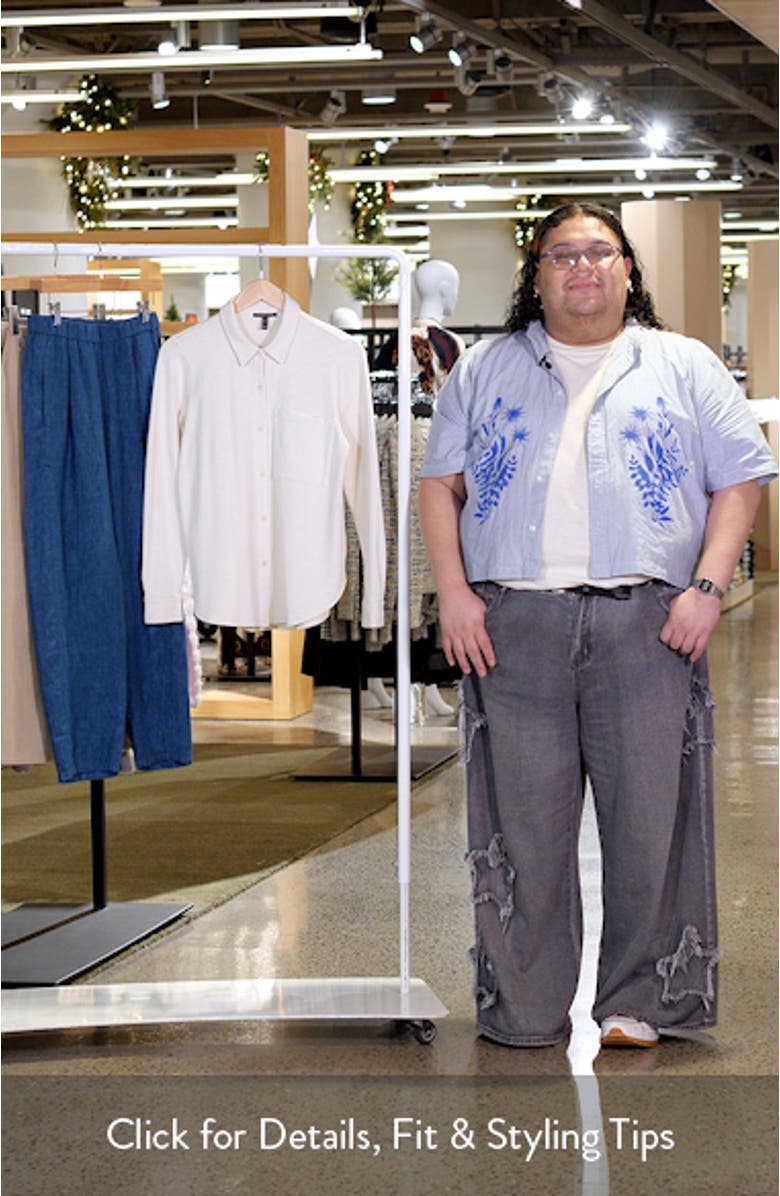 Classic Collar Organic Cotton French Terry Button-Up Shirt, sales video thumbnail