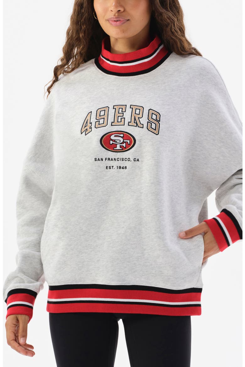 Philadelphia Eagles Mock Neck Graphic Sweatshirt, Main, color, HEATHER GREY