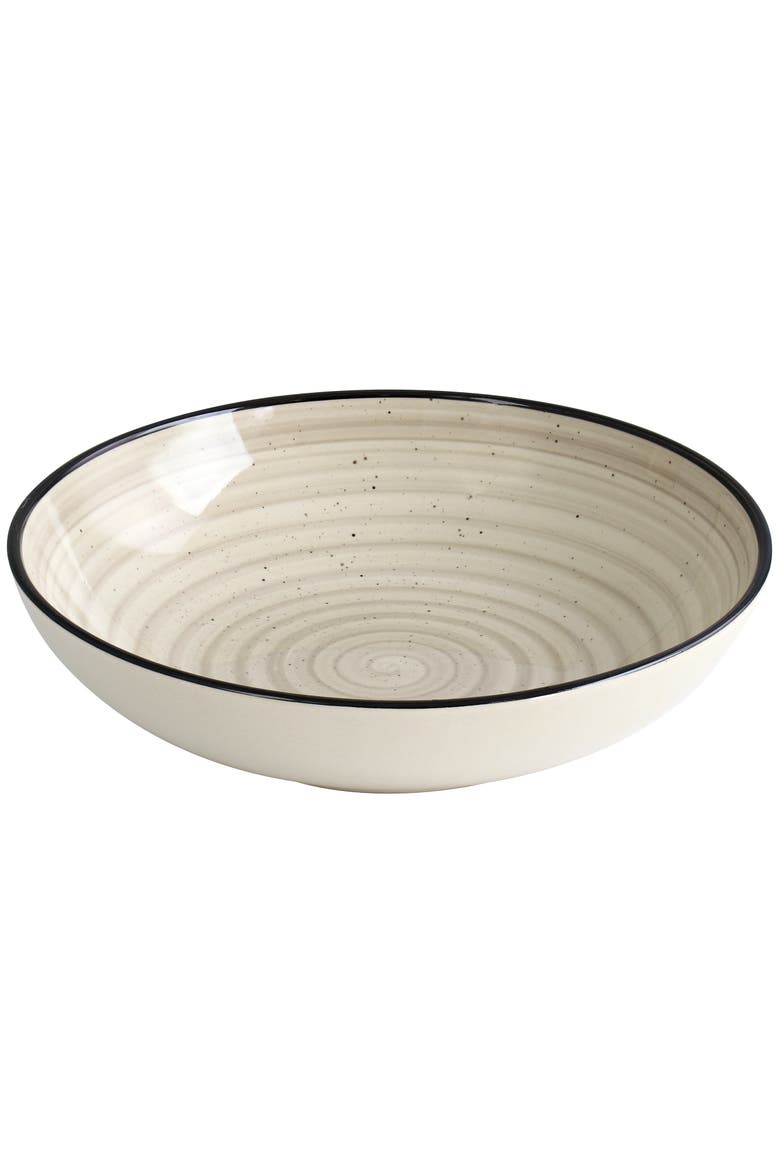 Gia 24 Piece Round Stoneware Dinnerware Set, Alternate, color, White