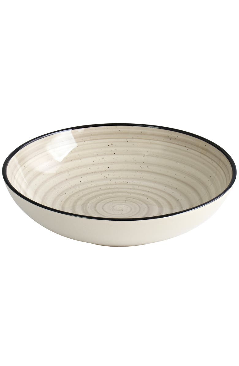 Elama Gia 24 Piece Round Stoneware Dinnerware Set, Alternate, color, White