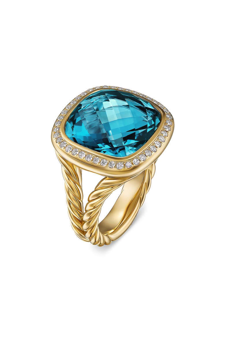 Albion Ring in 18K Gold with Diamonds, Alternate, color, LIGHT BLUE/ 18K GOLD