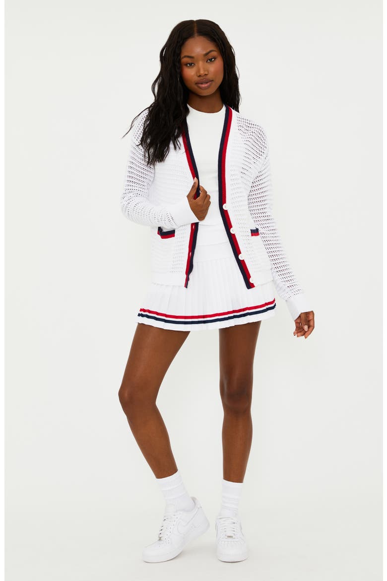Gene Open Stitch Cotton Cardigan, Alternate, color, AMERICANA