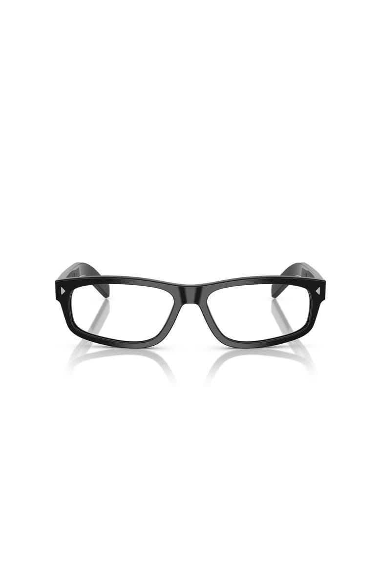 Prada 58mm Rectangle optical glasses, Alternate, color, Black