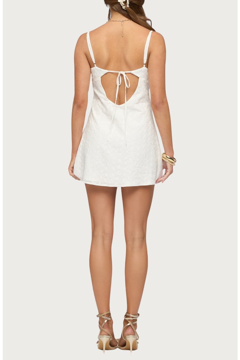 Iman Embroidered Cotton Minidress, Alternate, color, WHITE