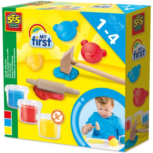 SES Creative My First Dough With Tools, 3 Color 3oz Tubs, Kids 1+ in Multicolored  product