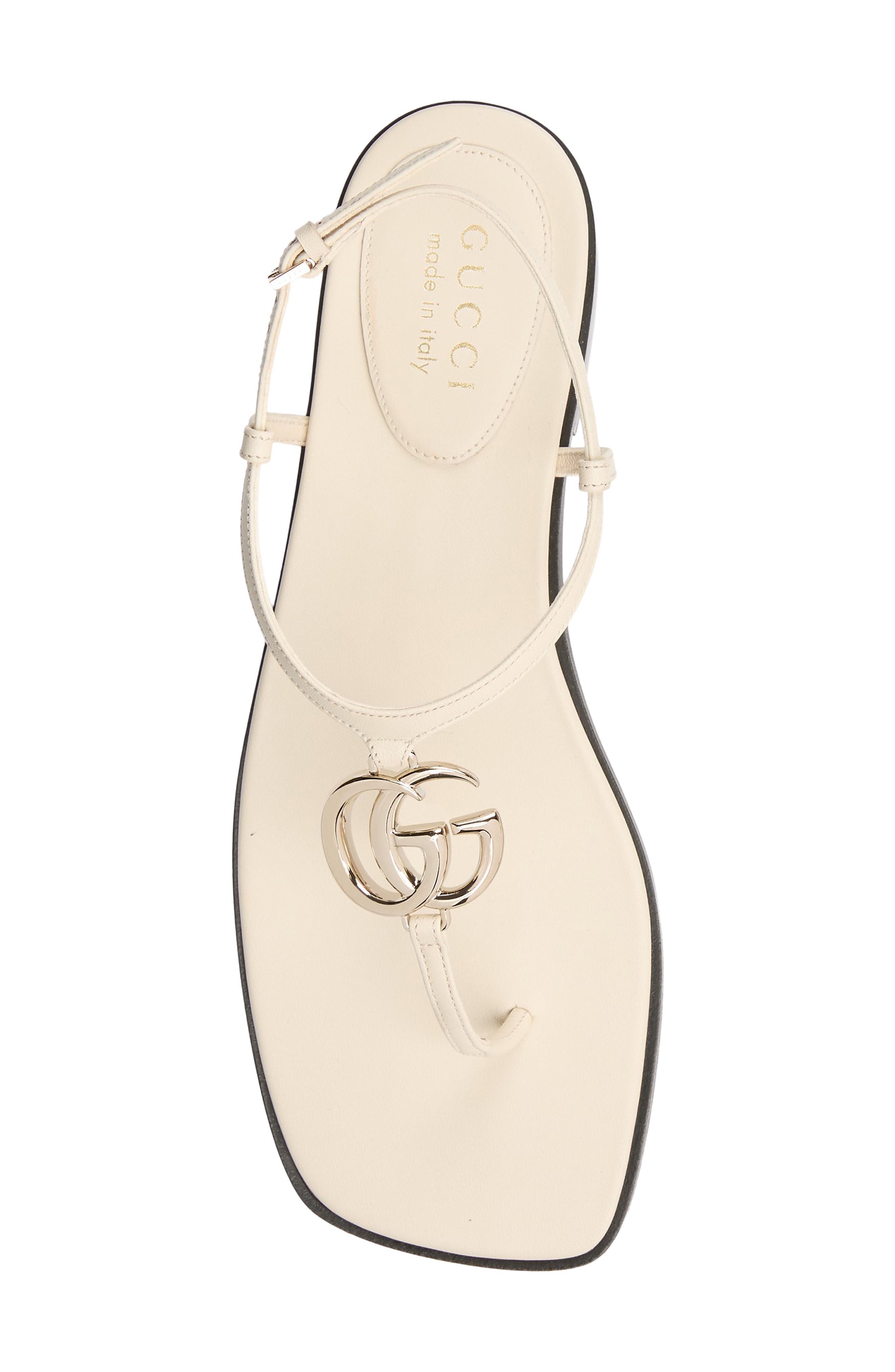 Marmont GG T-Strap Sandal, Alternate, color, IVORY