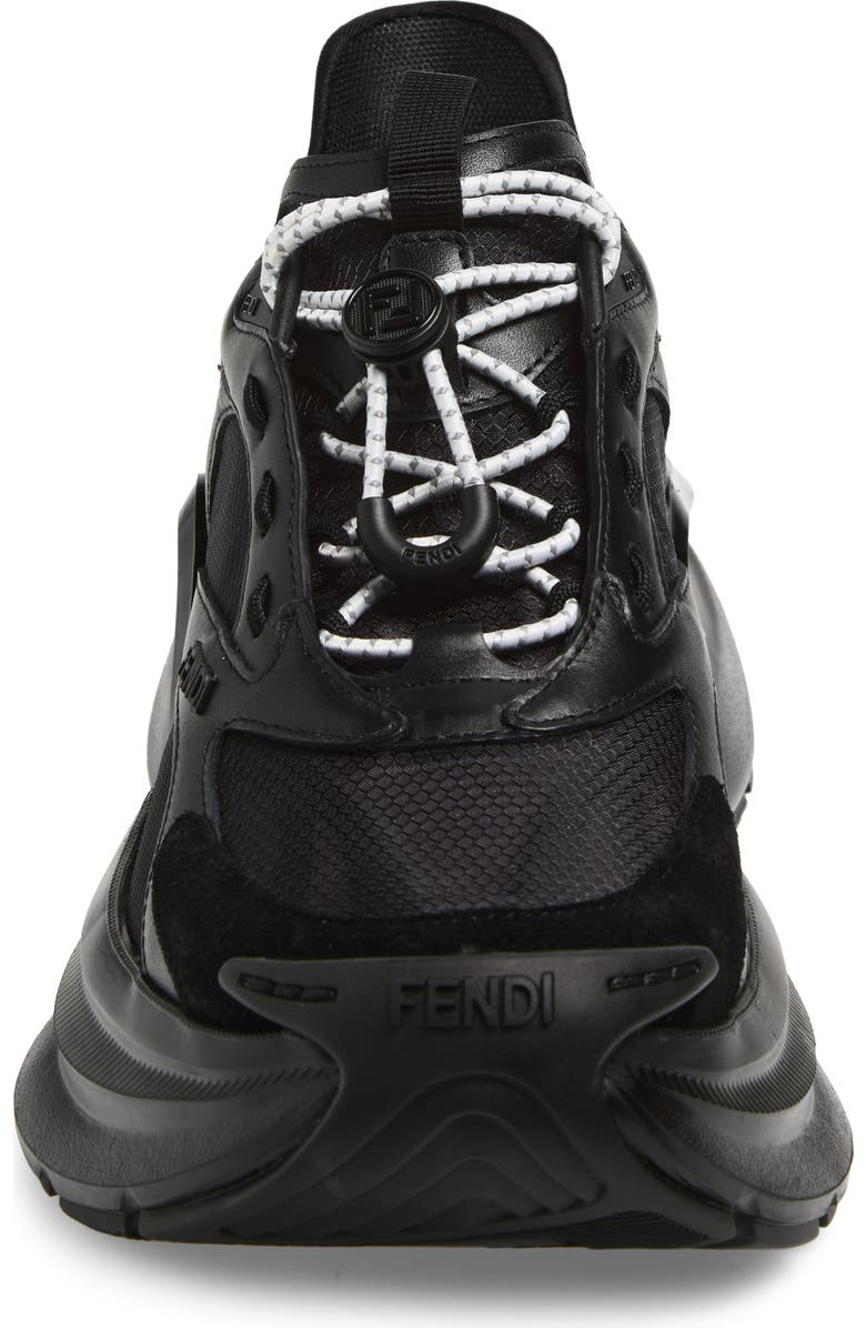 Fendi F-Light Mixed Media Sneaker, Alternate, color, Black