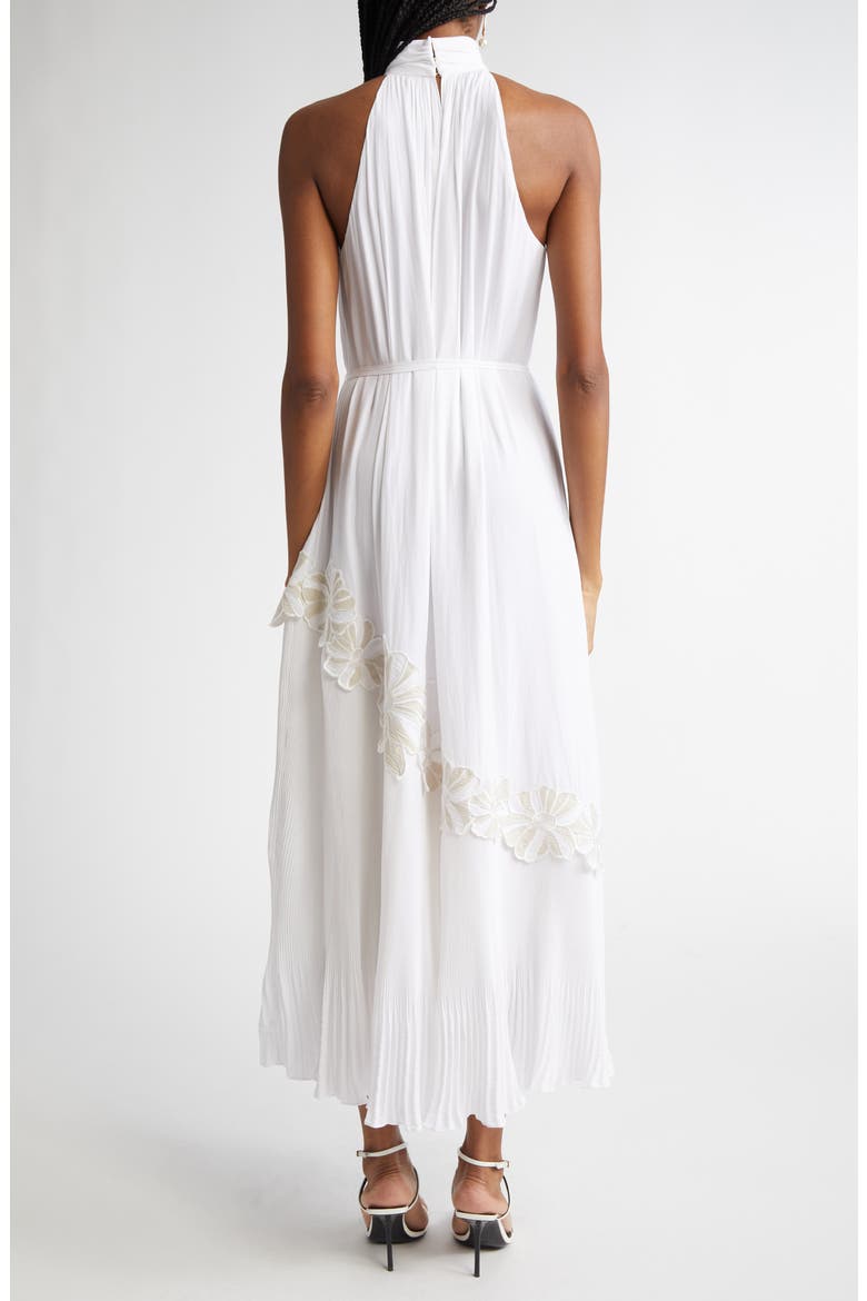 Eleah Mixed Media Floral Embroidery Detail Dress, Alternate, color, IVORY