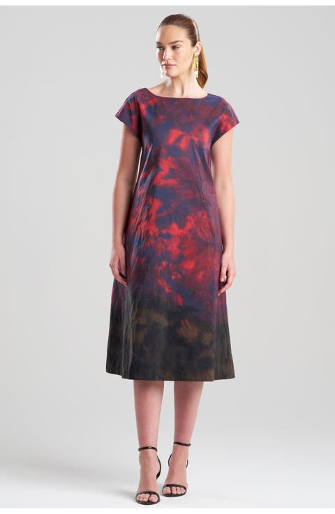 Niji Tie Dye Taffeta Trapeze Dress