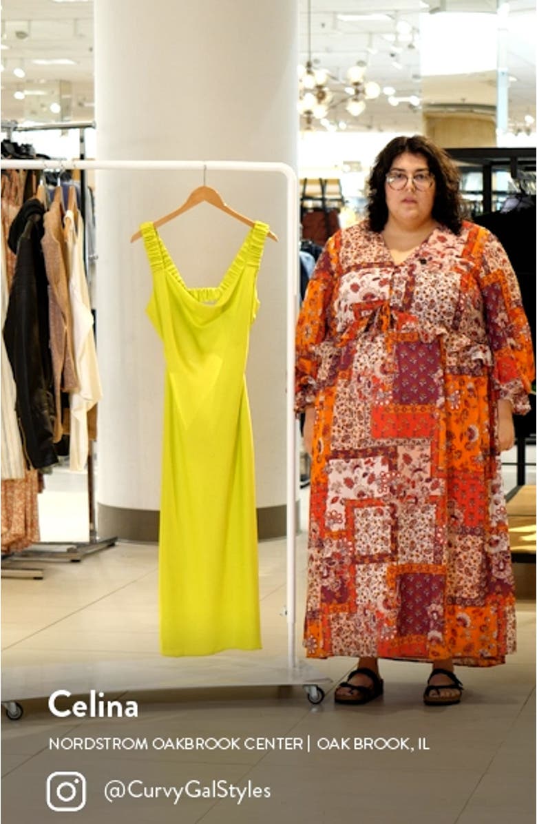 Cutout Cowl Neck Satin Minidress, sales video thumbnail