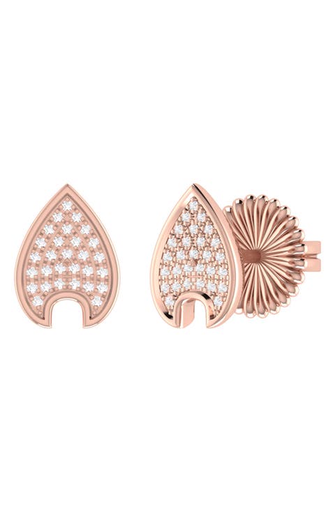 Raindrop Diamond Stud Earrings