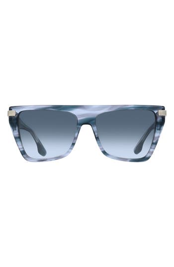 Victoria Beckham 57mm Modified Rectangular Sunglasses In Blue