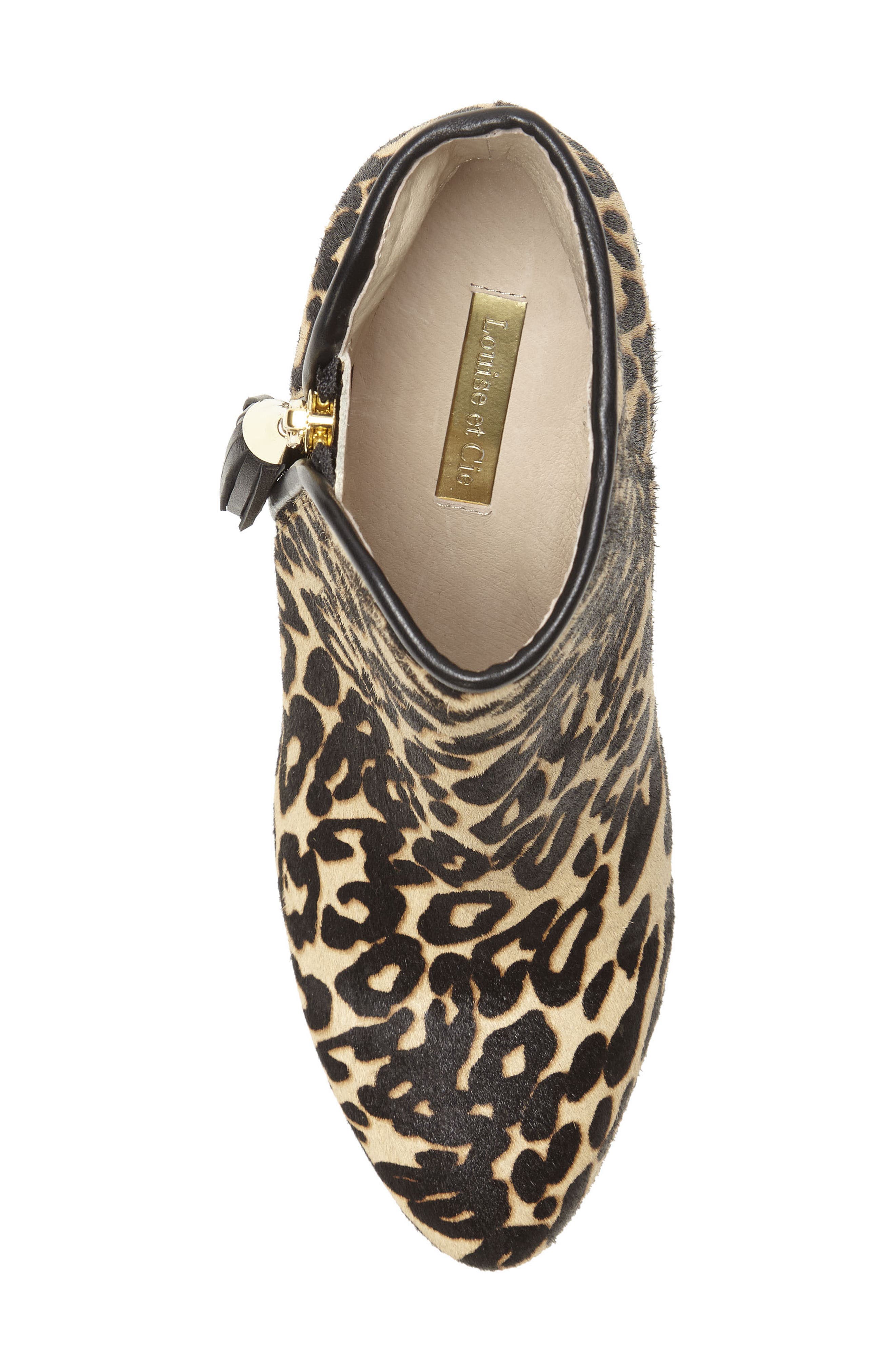 Zirelle Genuine Calf Hair Bootie, Alternate, color, LEOPARD PRINT CALF HAIR
