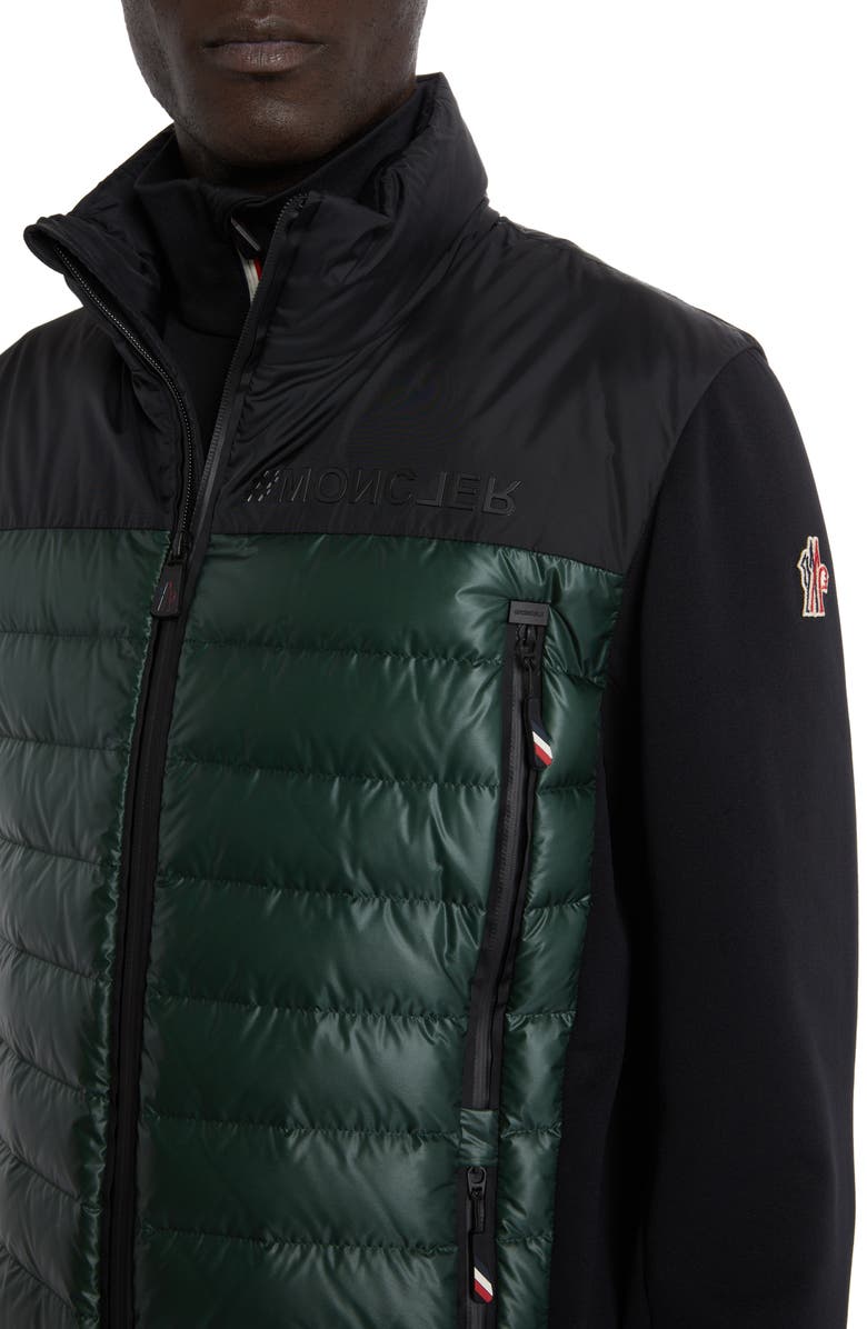 Moncler Grenoble Quilted 750 Fill Power Down & Knit Cardigan, Alternate, color,