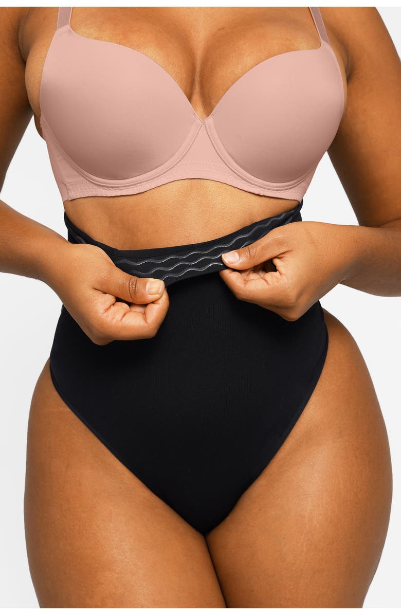 Shapellx Eco Contour Seamless Shaping Panty, Alternate, color, Jet Black